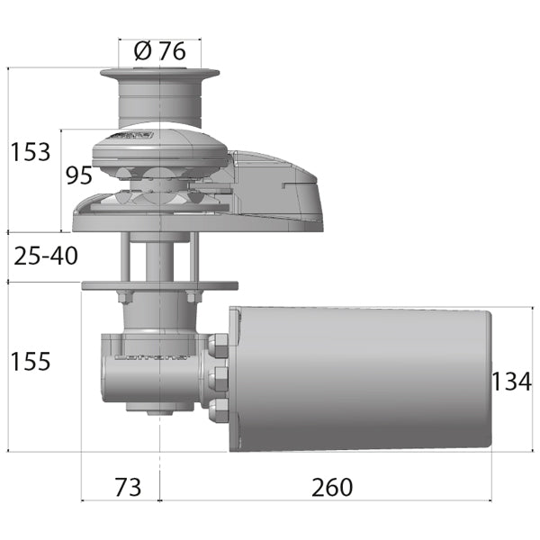 Lofrans X2 ankerspil aluminium 1500W 24V 10mm kæde DIN 766-2