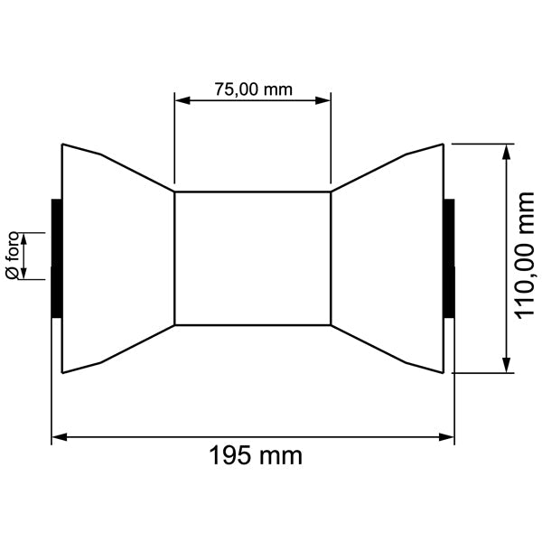 Kølrulle blå 195x110mm hul ø21mm-2