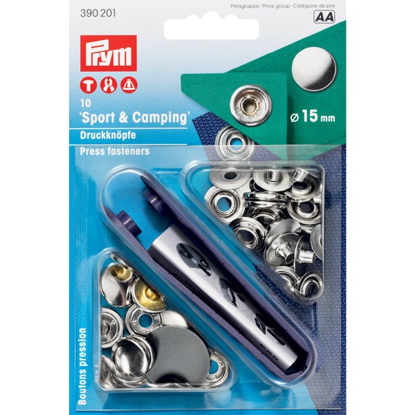 Prym Trykknapper RF Ø15mm 10stk med værktøj-1