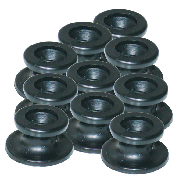 Sort pvc knap for gummistrop 10 stk-1
