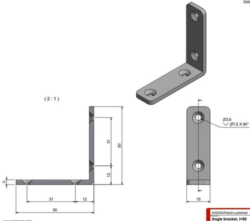 Roca vinkelbeslag RF304-2