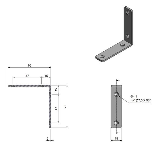 Roca vinkelbeslag RF304-3