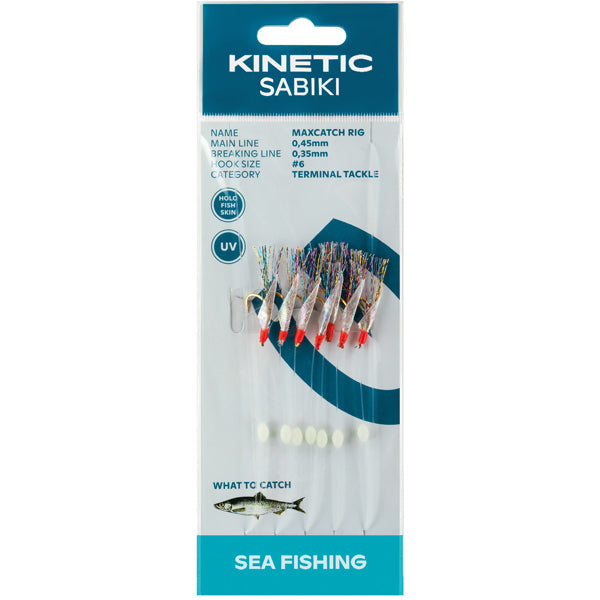 Kinetic Sabiki sildeforfang MaxCatch, Fishskin/Multi-1