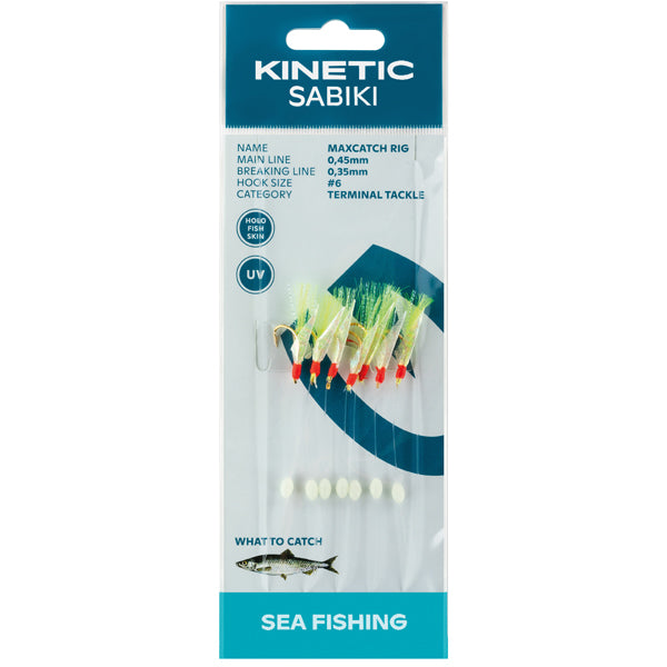 Kinetic Sabiki sildeforfang MaxCatch, Fishskin/gul-1