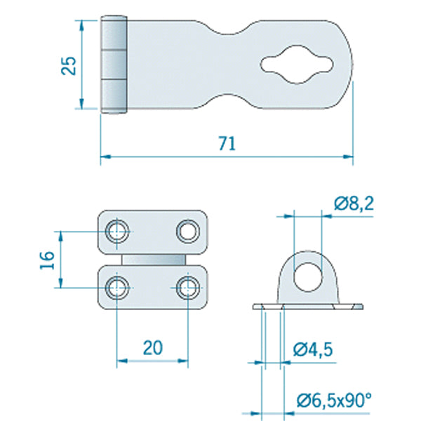 Roca låseoverfald RF 71x25mm-2