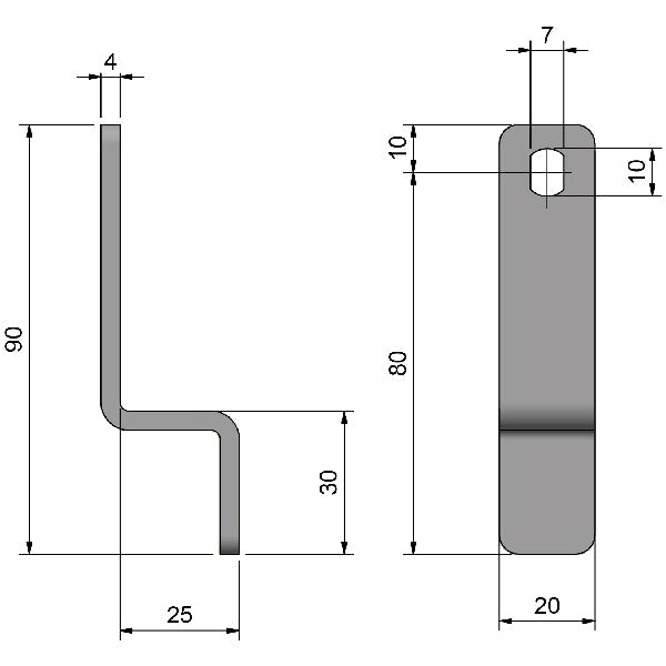 Roca rigel vinkel S 55-90mm til 1052459-2