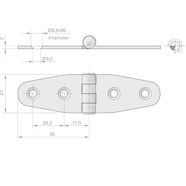 Roca Hængsel RF 316 100x30mm-2