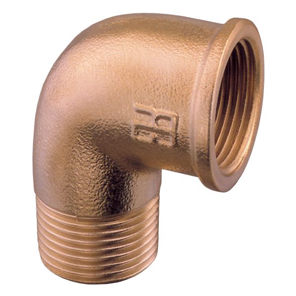 Guidi bøjning 90° indv./udv. gevind, bronze-6