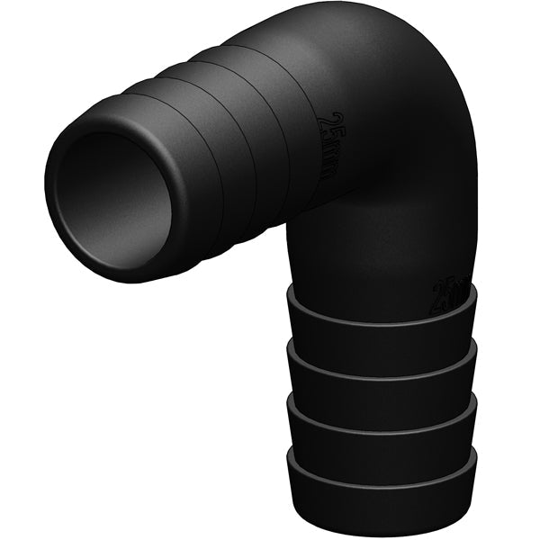 Trudesign 90º slangestuds plast, sort-1