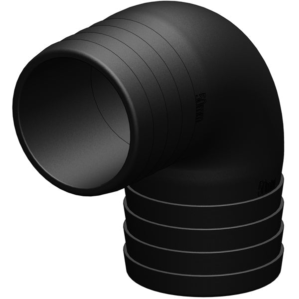 Trudesign 90º slangestuds plast, sort-4