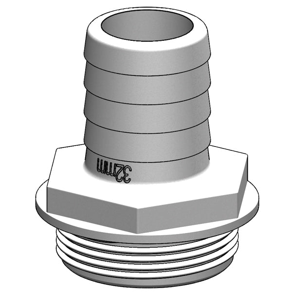 Trudesign Slangestuds 1 1/2" hvid, til y-ventil-3