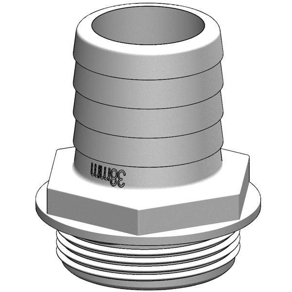 Trudesign Slangestuds 1 1/2" hvid, til y-ventil-4