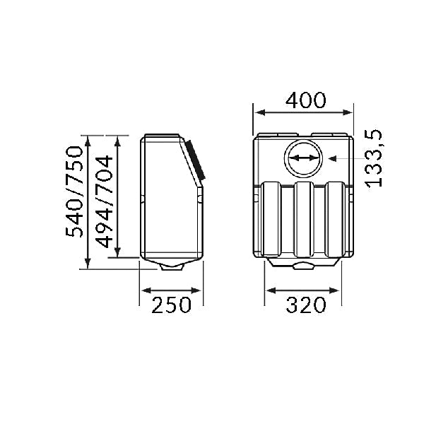 Nuova Rade septiktank vertikal 40L 302 x 250 x 540 mm brun-2
