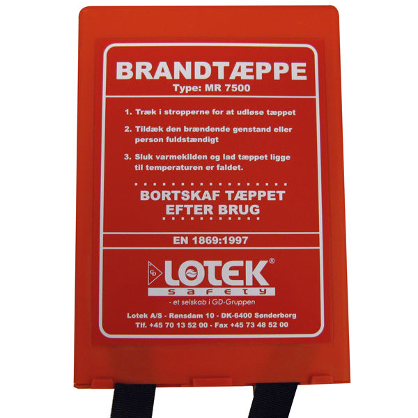 Brandtæppe 1,20x1,8m i box, Dansk tekst EN 1869 godkendt-1