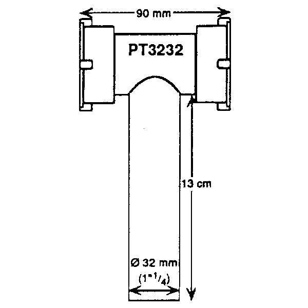 Studs t-stykke 1 1/4"-2