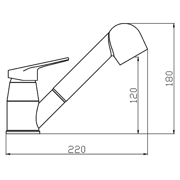 Vandhane Olivia med 120cm bruser-2