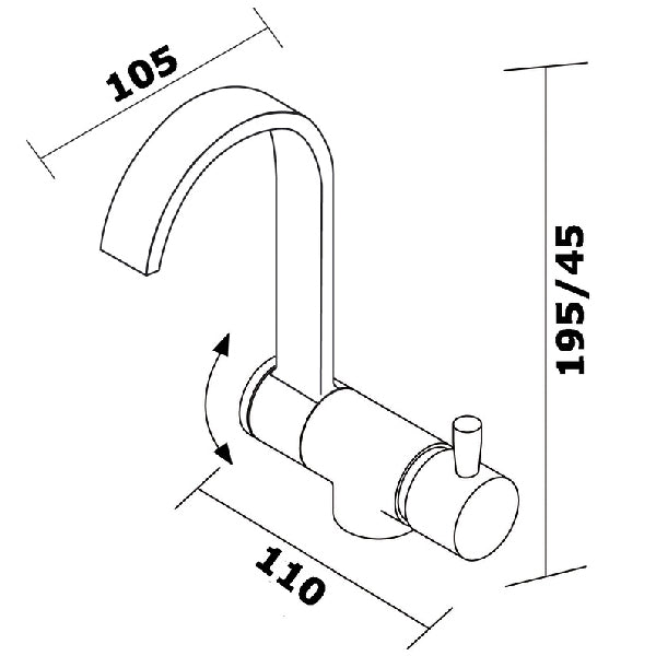 Vandhane "slim" med mixer kold/varm-2