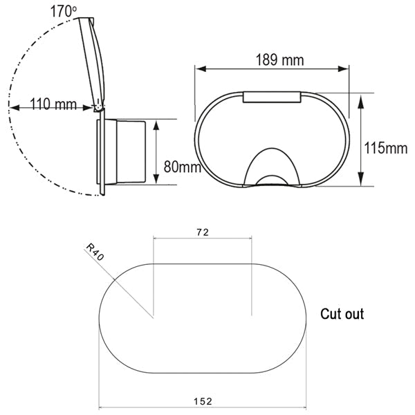 NuovaR Cockpit blandingsbatteri m/låg, bruser 3m slange hvid-2