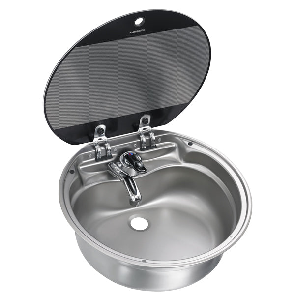 Dometic SNG 420 rund vask med glaslåg, Ø42cm-1
