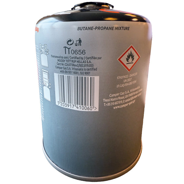 Camper Gas 450 gr. ventil 7/16 NS EN 417-2
