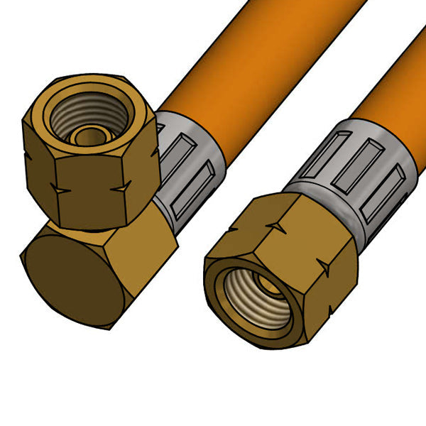 Gasslange 80cm med G1/4"LH vinklet omløber + G1/4"LH omløber-1