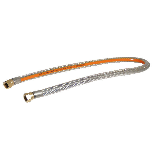 Gasslange med stål indlæg 1,5m, 1/4" omløber-1