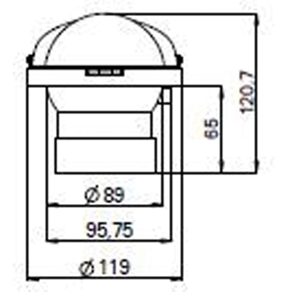 Riviera kompas ZENITH BZ1 SLIM 80mm nedbygning, hvid-2
