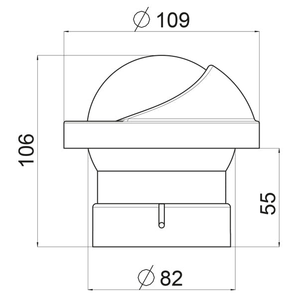 Riviera kompas ARTICA BA1 SLIM, 70mm, nedbygning sort-2
