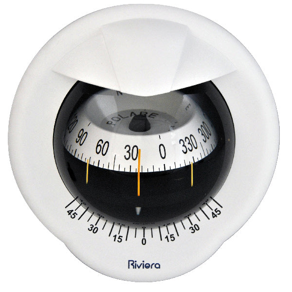 Riviera kompas POLARE BP2 100mm, skotmont. hvid, hvid rose-1