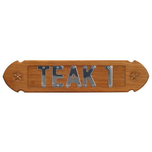 Roca navneskilt teak 51x11,4x1,1cm-1