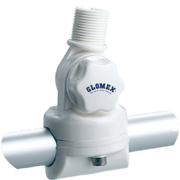 Glomex RA134 hvid nylon vippe antennebeslag til Ø22/25mm rør-1