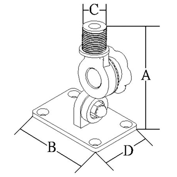 Glomex RA135 hvid nylon 4-vejs antenne vippebeslag