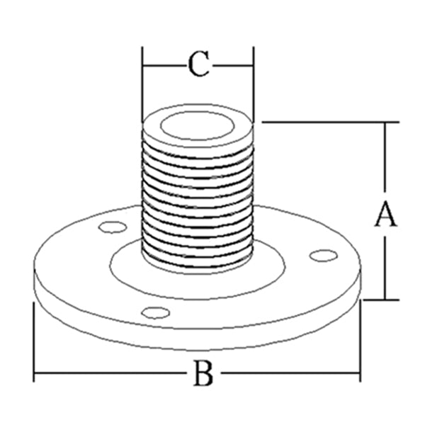 Antennebeslag nylon dæksm. 1"-2