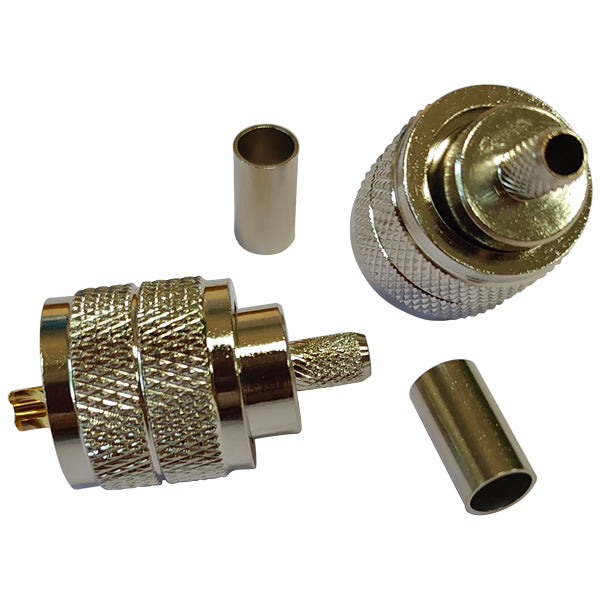1852 VHF stik PL259 til 6mm kabel, crimp/lodning, 2-pak-1