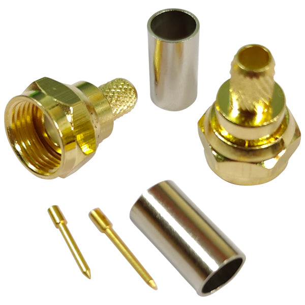1852 F hanstik til 6mm kabel (RG58), guldbelagt, crimp 2-pak-1