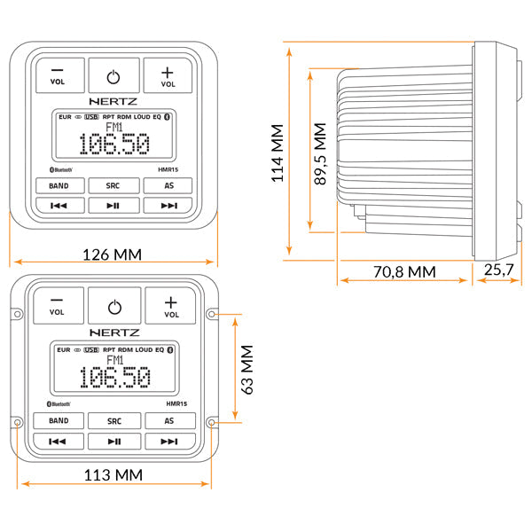 Hertz HMR 15 D - DIGITAL MEDIA MODTAGER + DAB-3