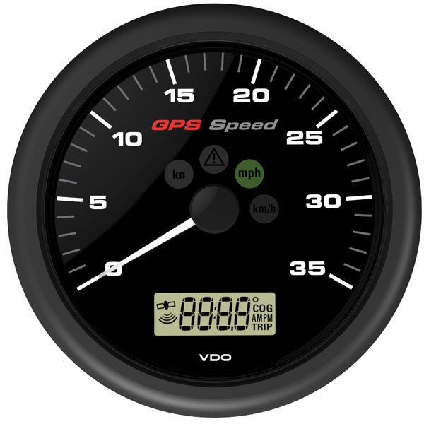 Vdo gps speed 0-12knob, 12v med lcd display, sort ø110mm-1