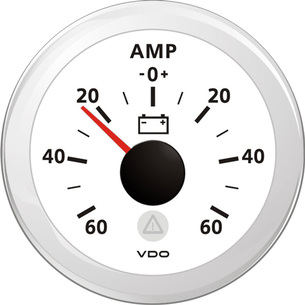 Vdo amp.meter 60a, hvid ø52mm-1