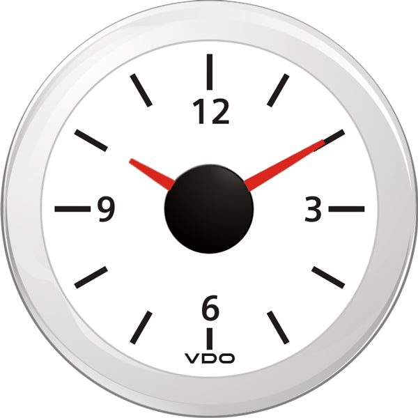 Vdo ur 12v, hvid ø52mm-1
