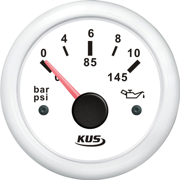 Kus olietryk hvid 0-10bar, 10-184 & 240-33ohm, 12/24v-1