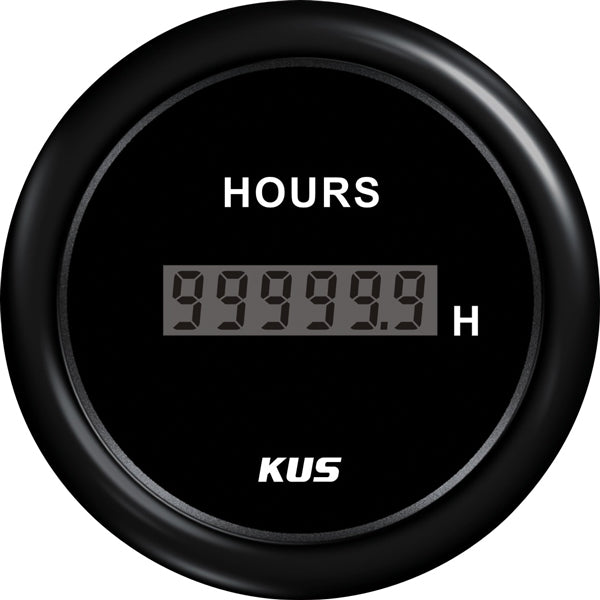 Kus digital timetæller, sort, 12/24v-1