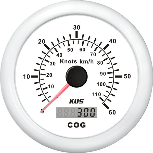 Kus gps speed 0-60knob, hvid 12/24v ø85-1