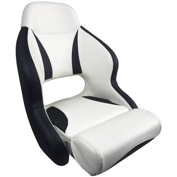 ESM H52 deluxe sport flip up stol hvid med carbon sort-1