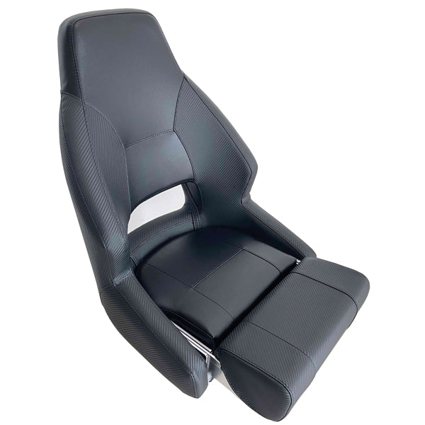 ESM RM52 styrestol med flip up puf Carbongrå/sort-1