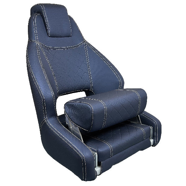 ESM RM52 styrestol med flip up puf Navy – Nautisk Portal