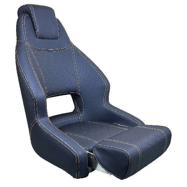 ESM RM52 styrestol med flip up puf Navy – Nautisk Portal