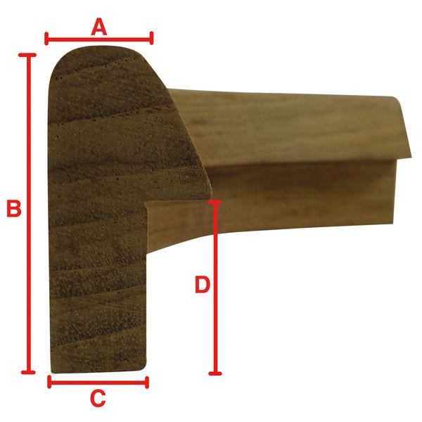 Roca teak yderhjørne til kantliste 50/90° 41x21mm-1