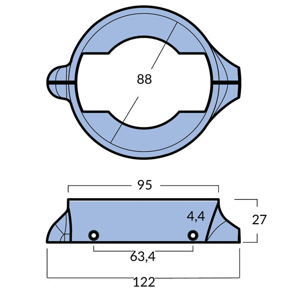 Tecnoseal Zinkring 2-delt til volvo 120s (876286/851983)-2