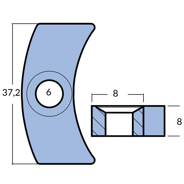 Tecnoseal Monterings beslag til 2-delt volvo 120s anode