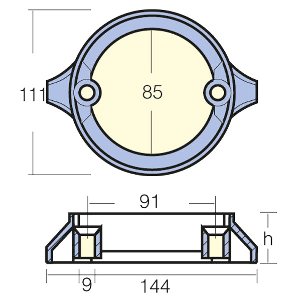 Tecnoseal zinkring for 290 duo prop fra 2002-2